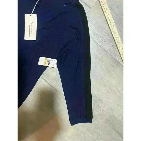 Two by Vince Camuto Stretchy Top Blouse Size Small Black/Blue Sheer 3/4 Sleeves - Picture 6 of 8